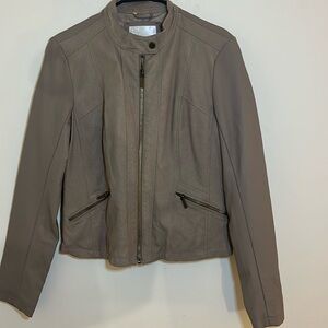Tan faux leather jacket